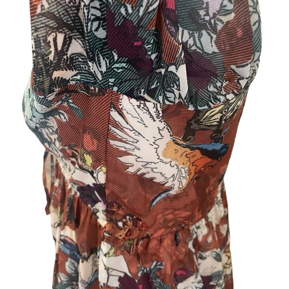 Hemant & Nandita ANTHROPOLOGIE Zeri Brown Floral Tiered Peasant Dress - Picture 11 of 16